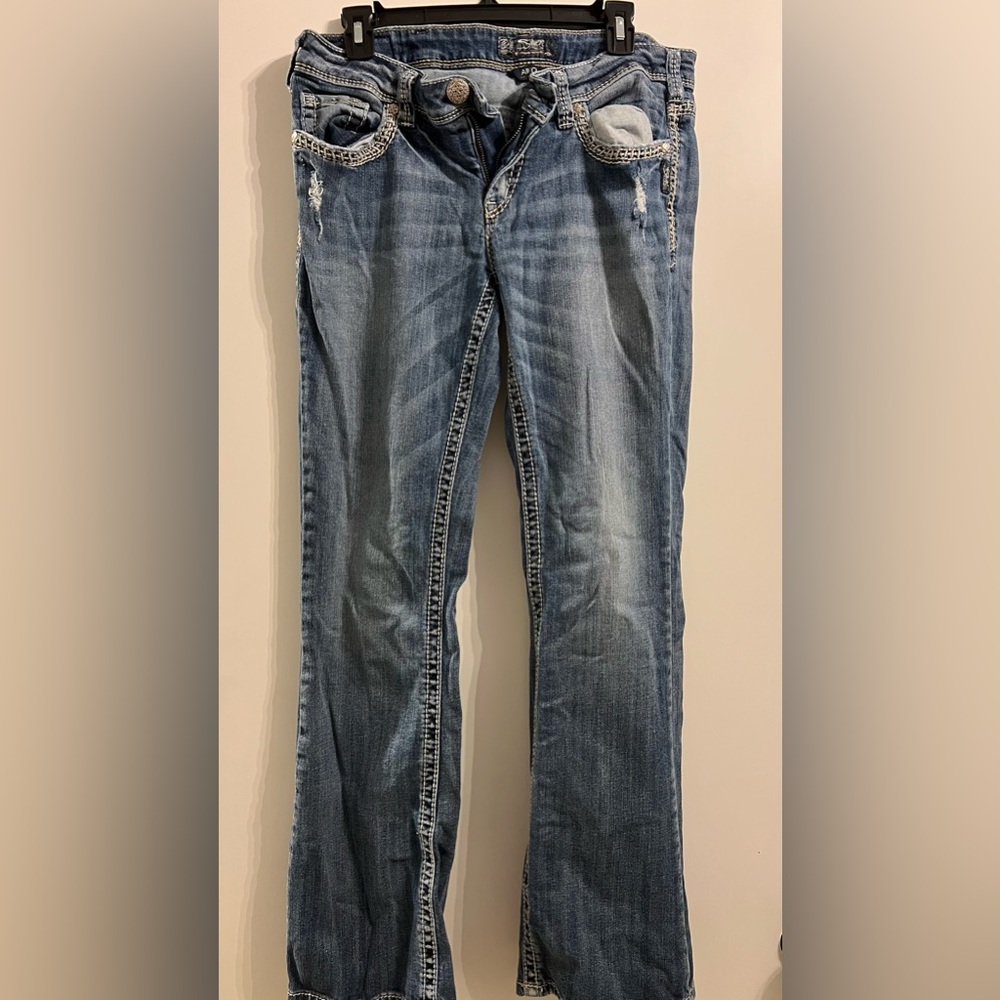 Silver Blue Denim Jeans
